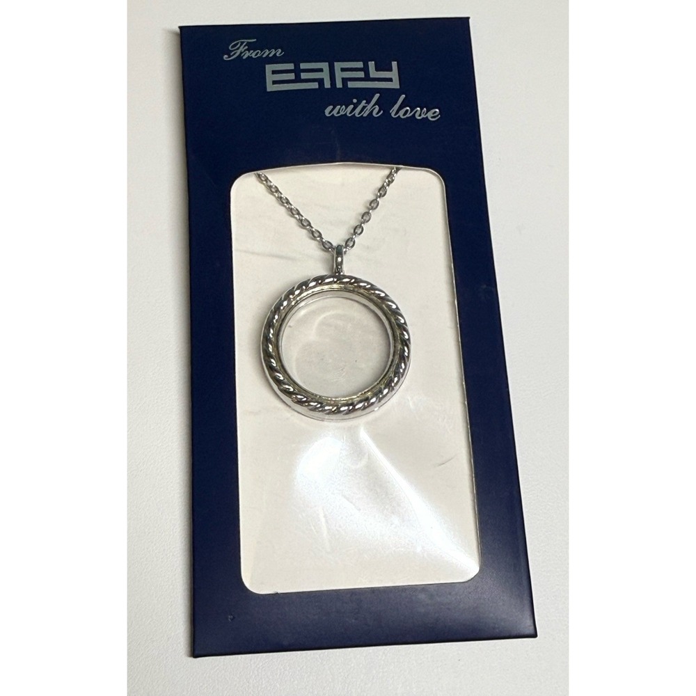 EFFY with Love Necklace Locket Charm Pendant Celebrity Cruise w/ 2 Charms Silver